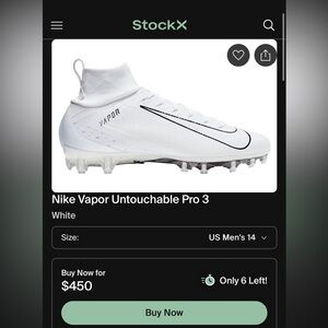 Custom Nike Vapor Untouchable Pro 3 White Cleat’s